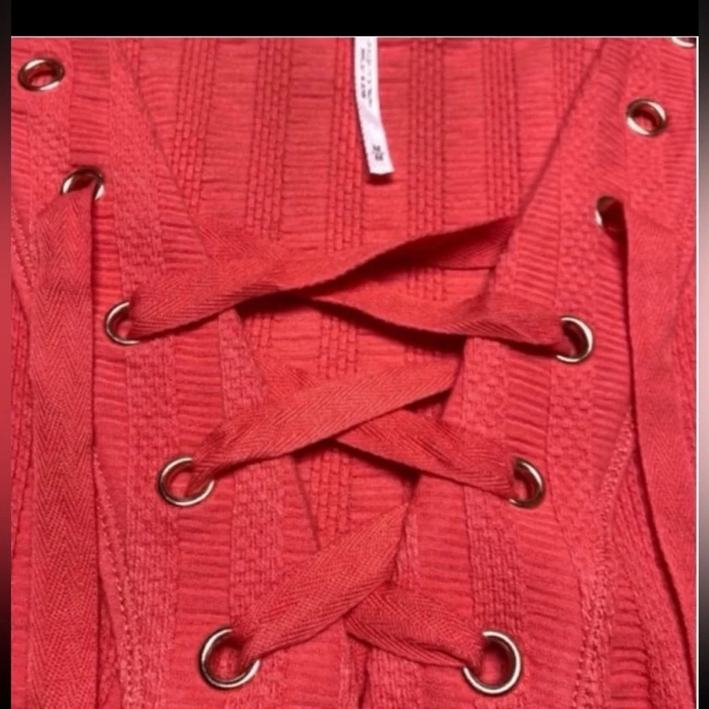NWT Free People ICE COLD Lace Up Top
